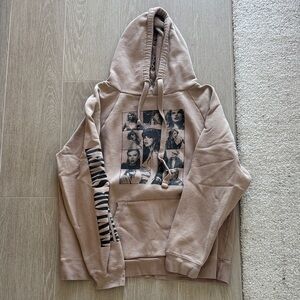 Taylor Swift Eras Tour Beige Hoodie with Sleeve Design